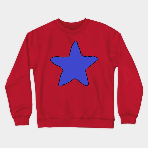 Blue star. A cute, pretty blue star drawing. Crewneck Sweatshirt by Blue Heart Design